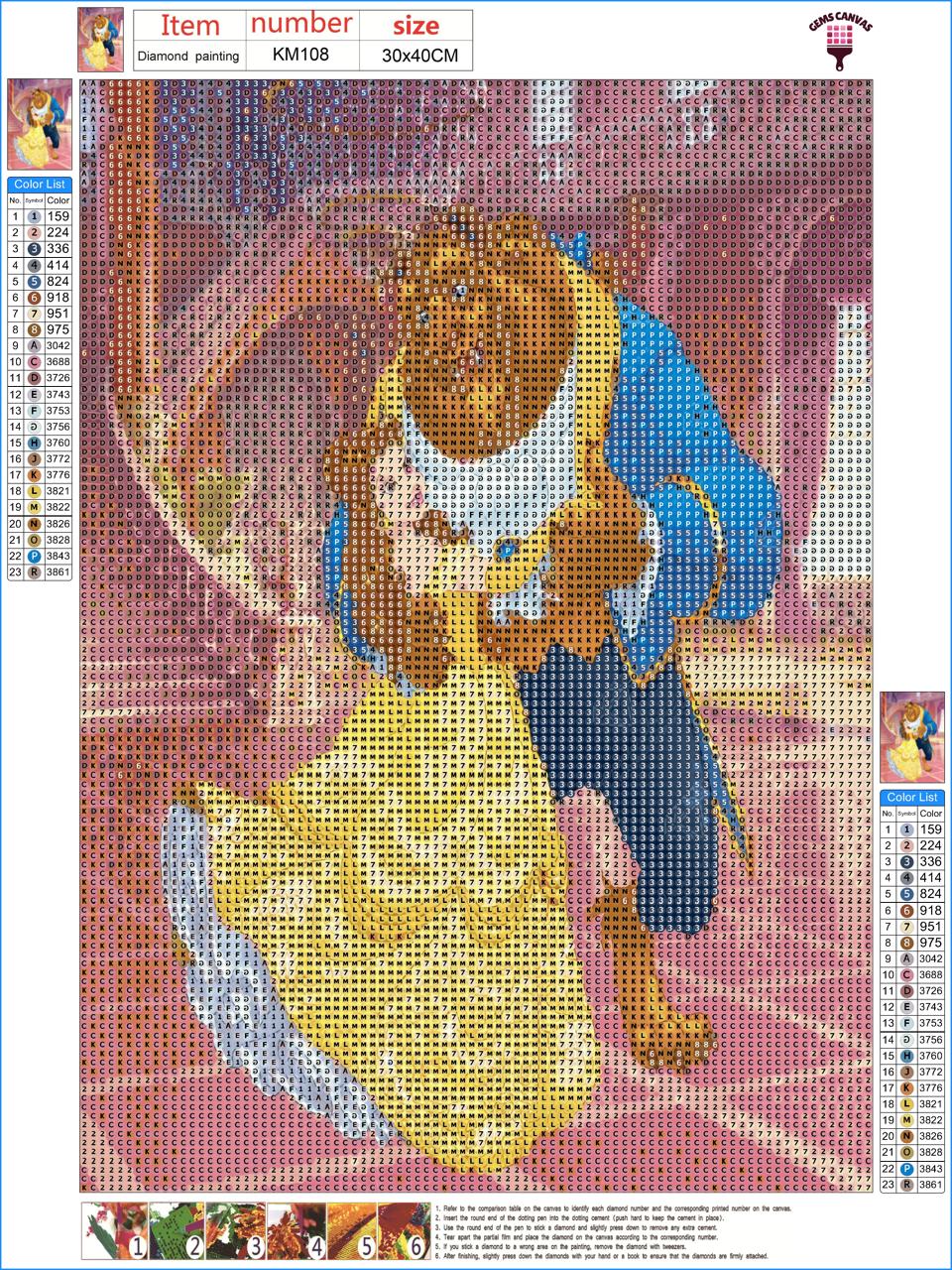 Beauty and the Beast Gem Painting Kit