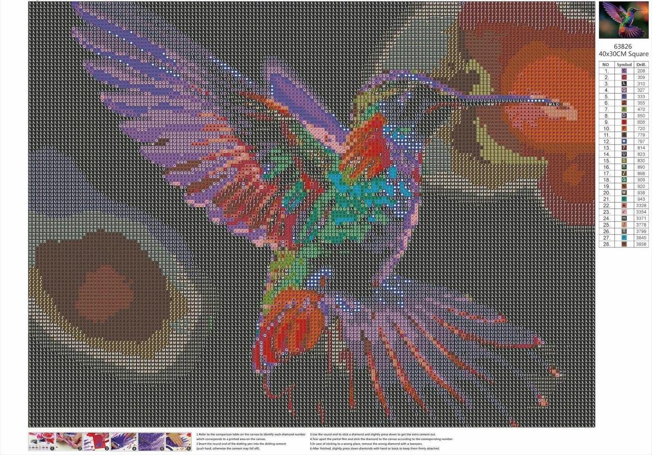 Vibrant Humming Bird Gem Painting Kit