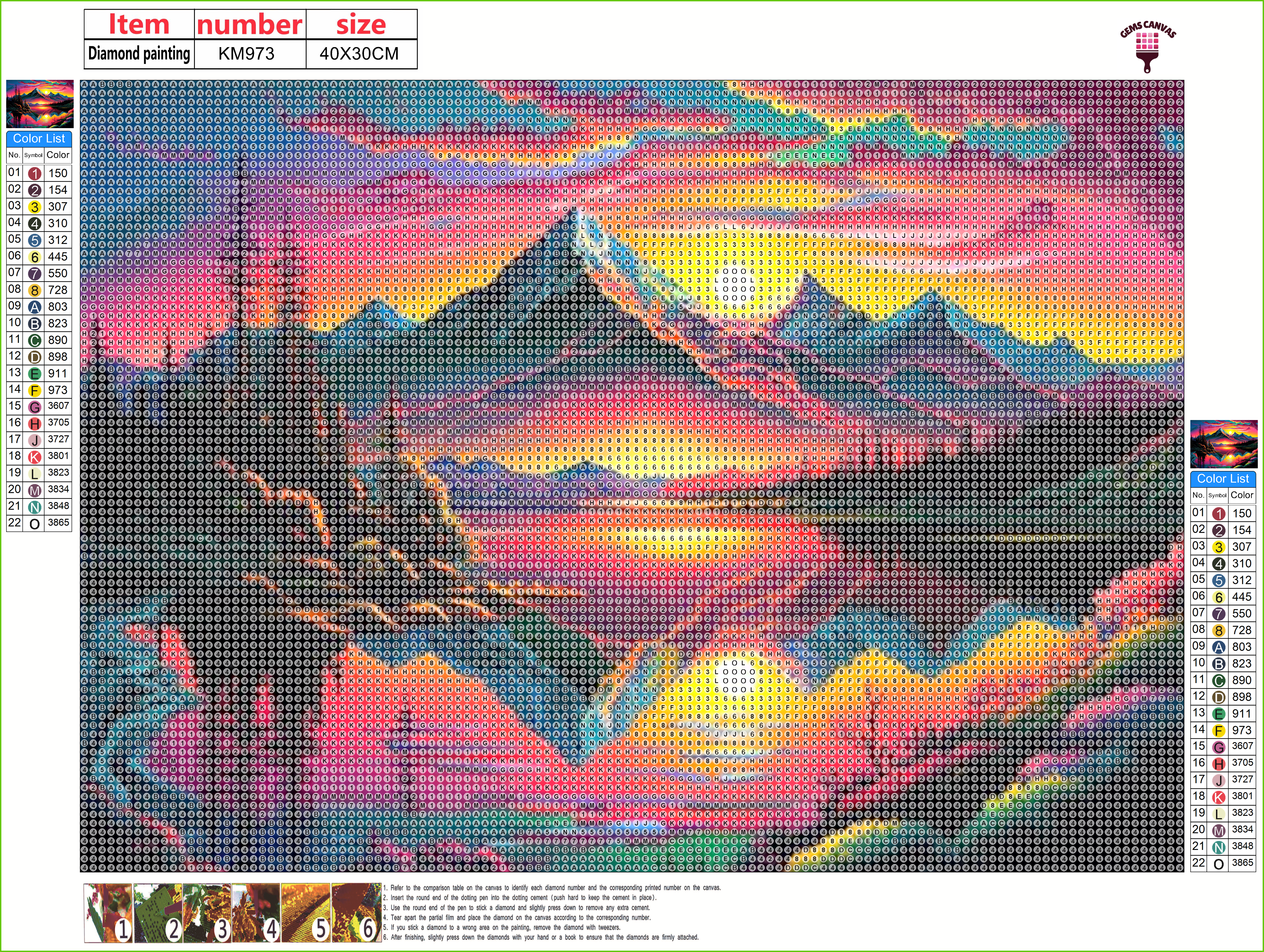 Alpine Sunset Gem Painting Kit