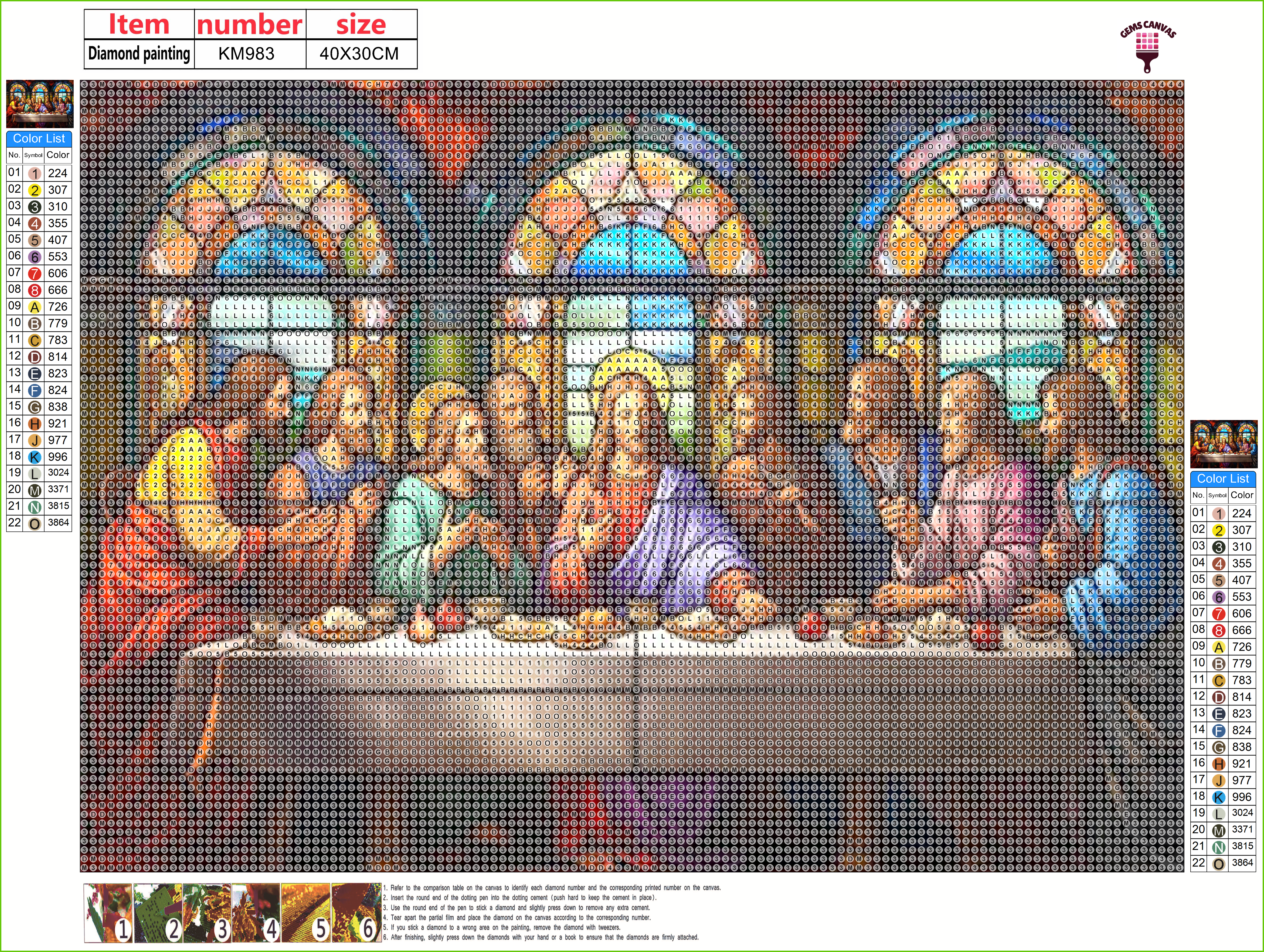 Holy Supper Gem Painting Kit