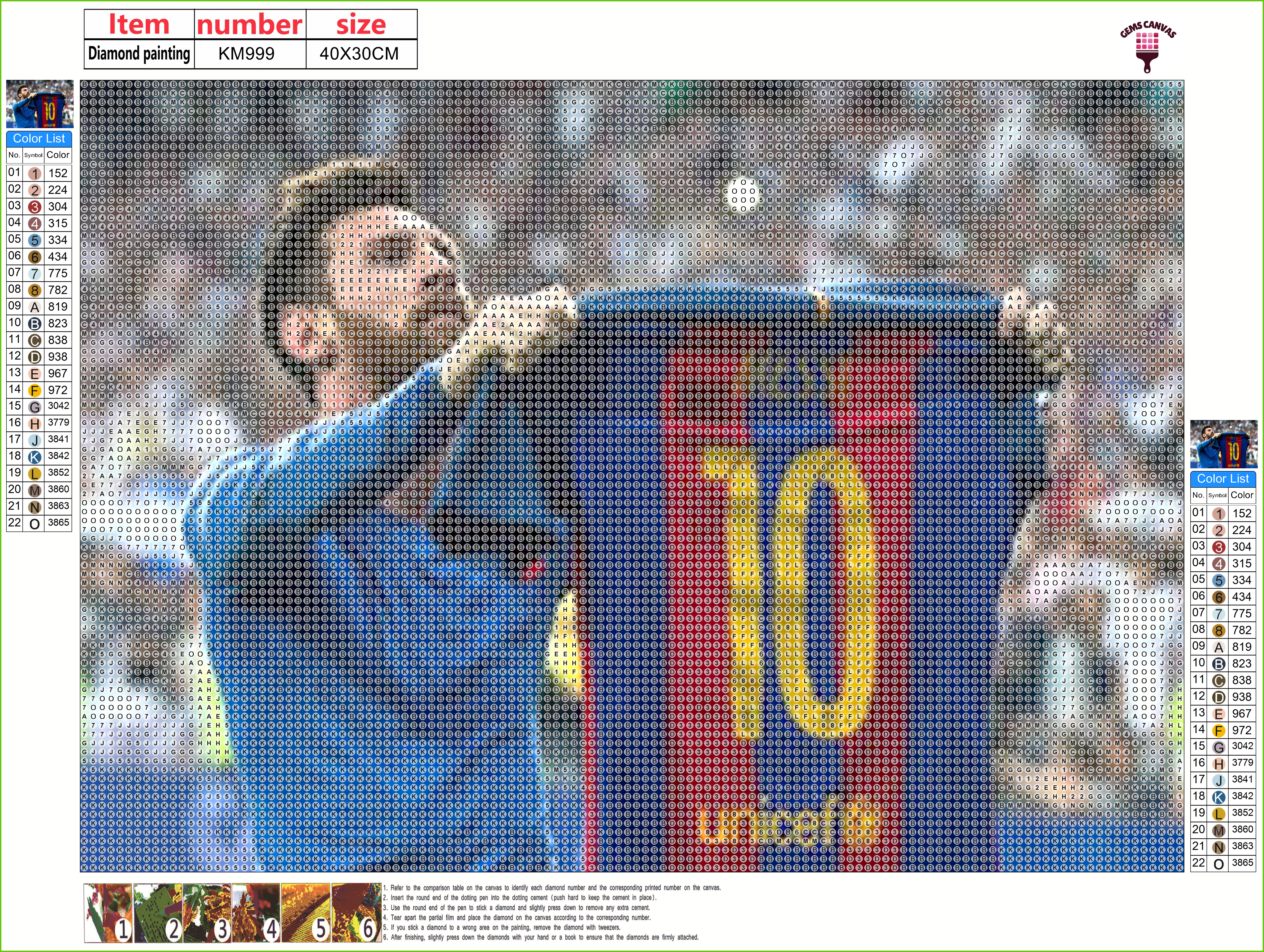 Messi Gem Painting Kit