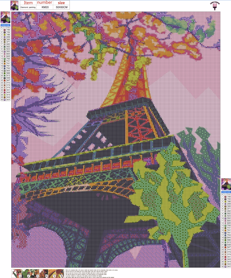 Eiffel Tower Gem Painting Kit