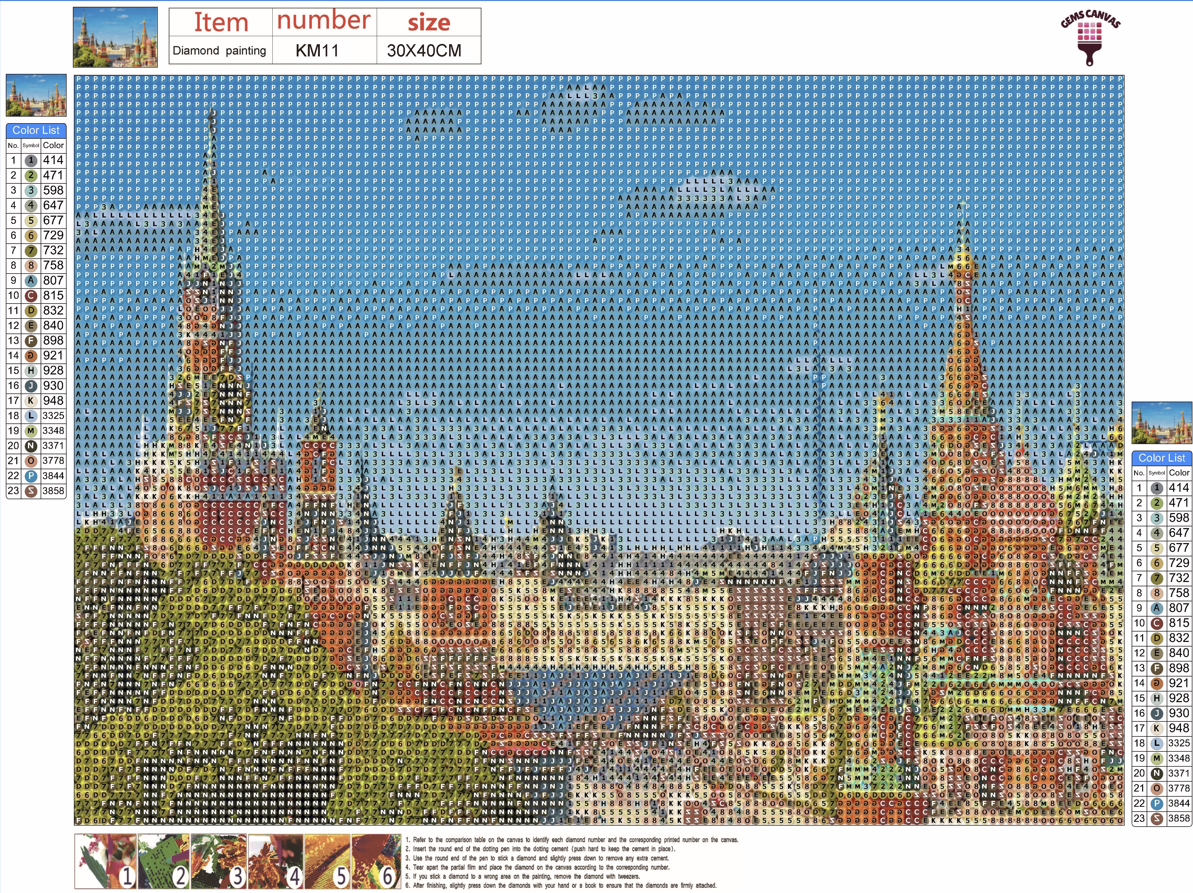 Russia Red Square Gem Painting Kit