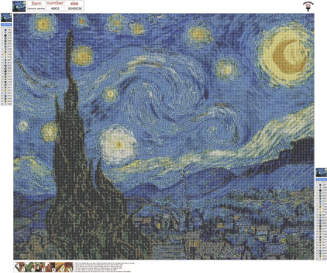 Starry Night Gem Painting Kit
