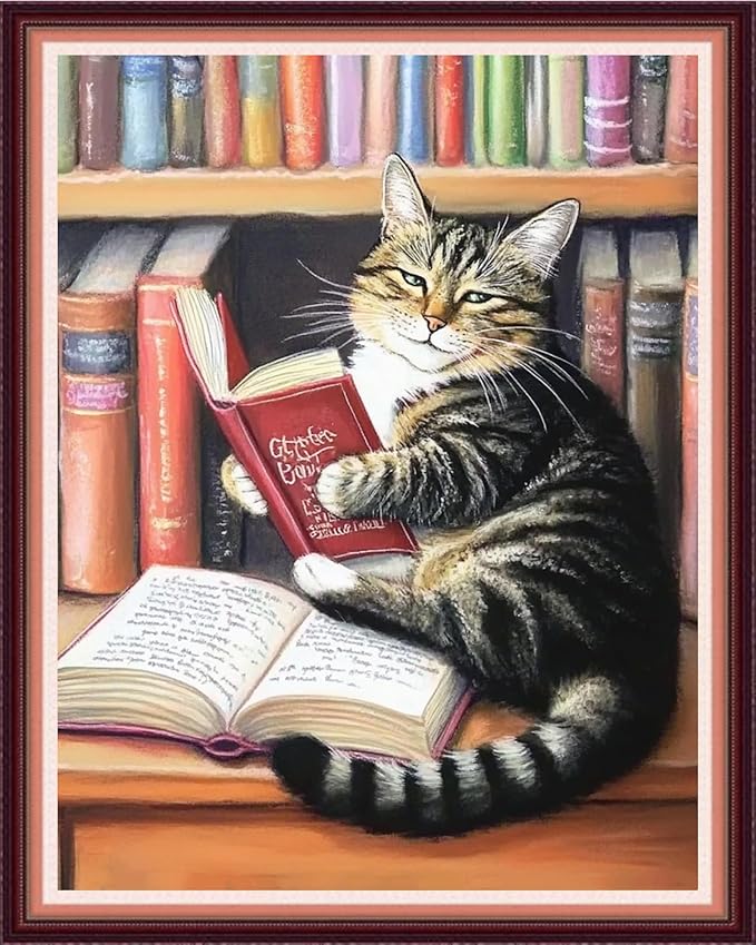 Reading Cat Cross-Stitching Kit