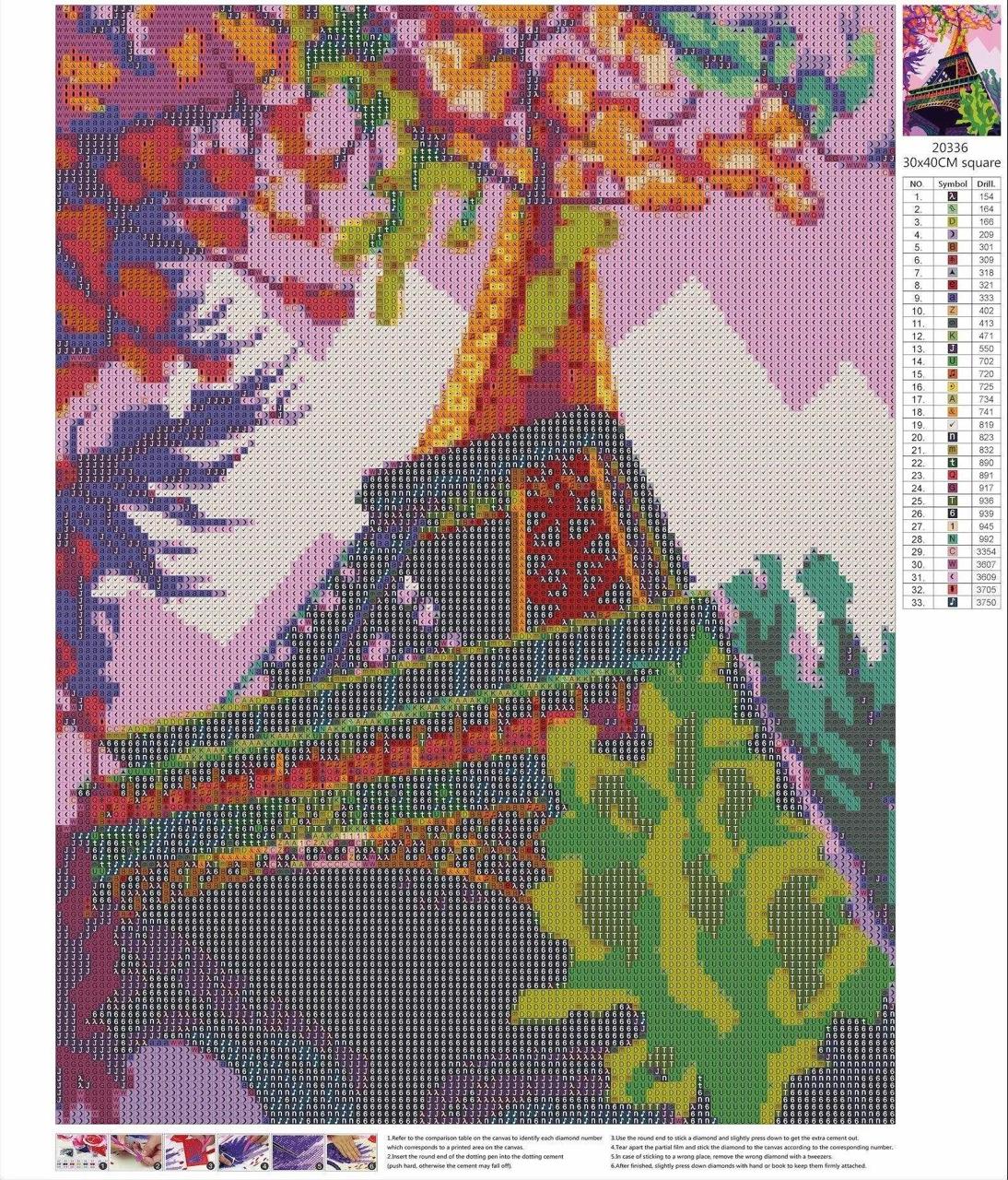 Eiffel Tower Gem Painting Kit