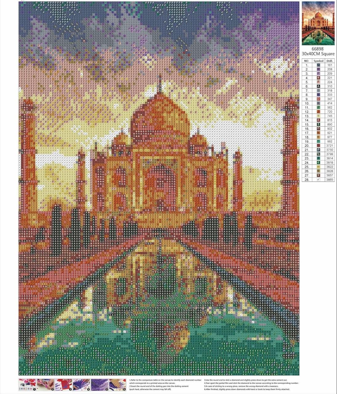 Majestic Taj Mahal Gem Painting Kit