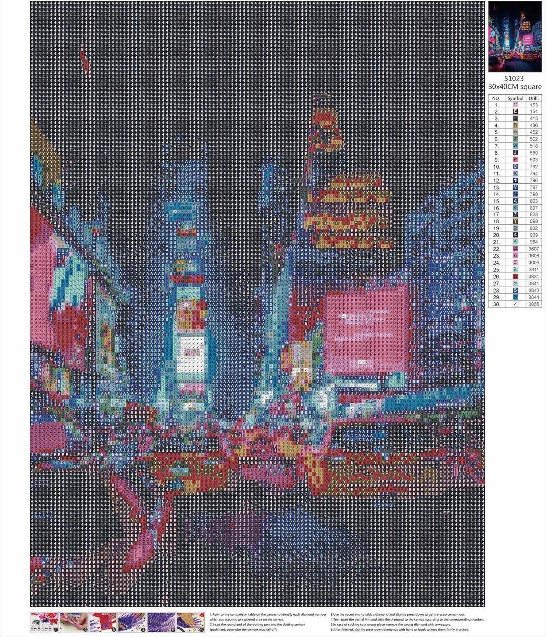 NY Times Square Gem Painting Kit