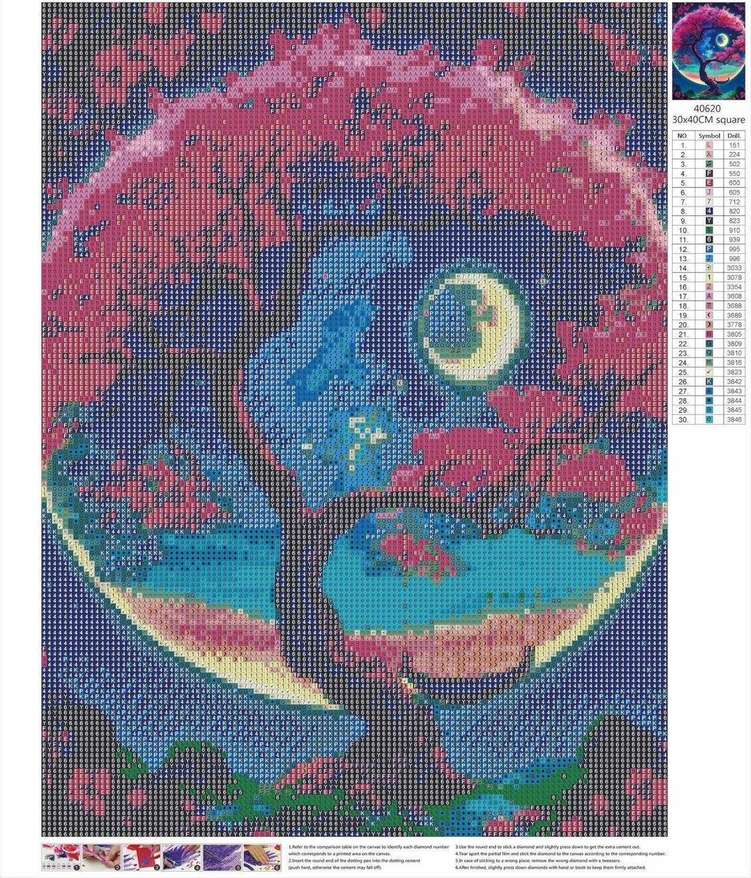 Midnight Blossom Gem Painting Kit