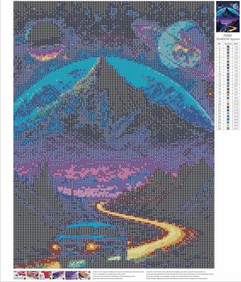 Rides to Cosmos Gem Painting Kit