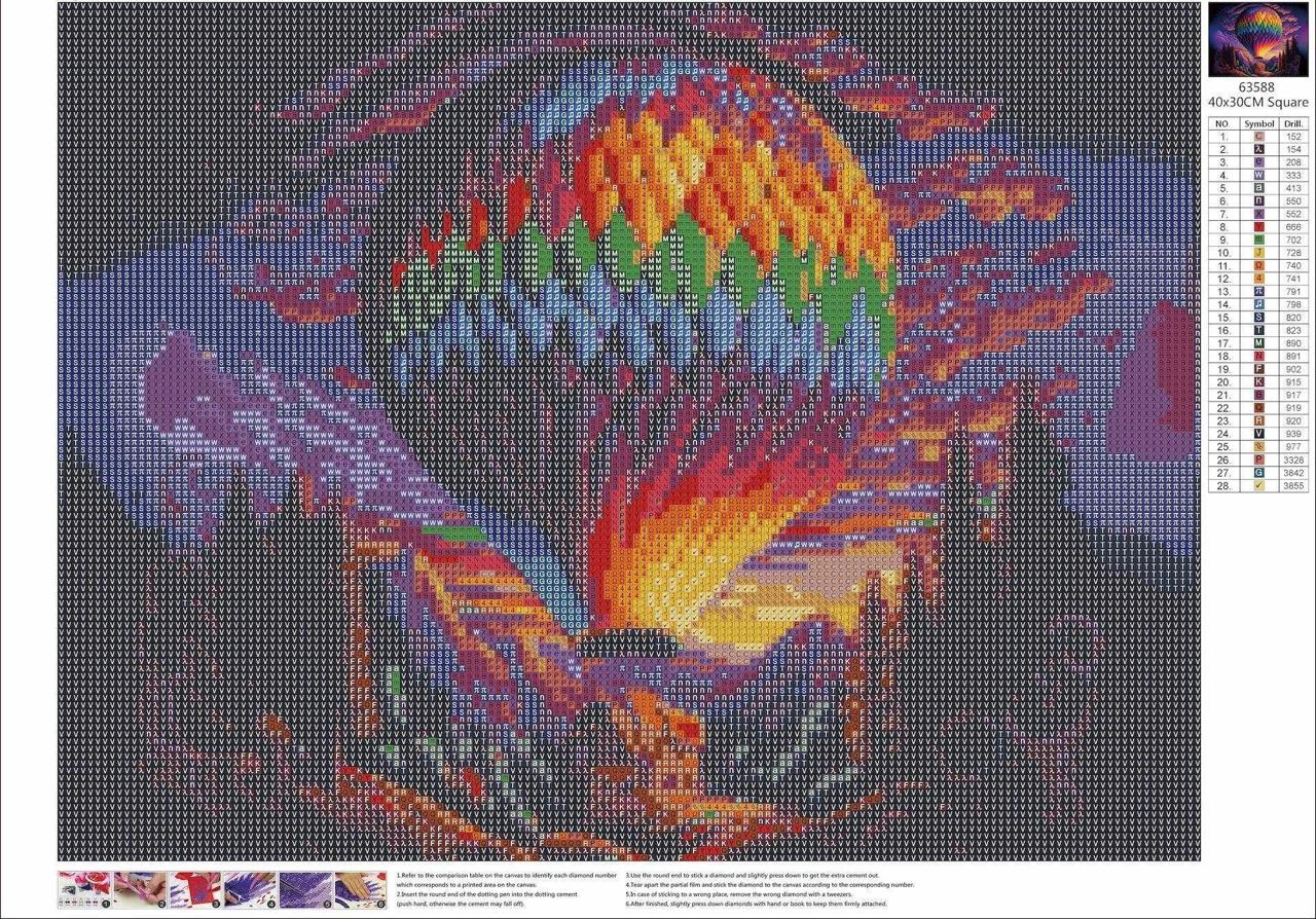 Vibrant Hot Air Balloon Gem Painting Kit
