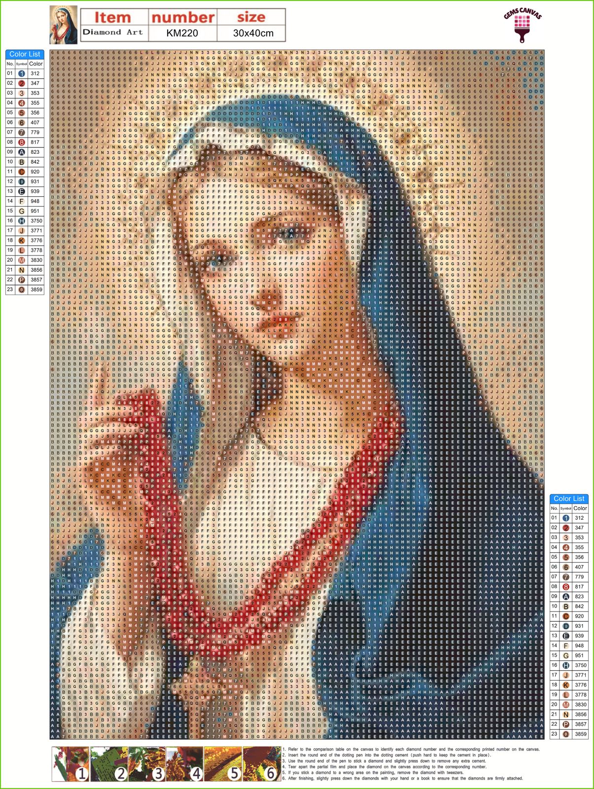 Holy Mary Gem Painting Kit