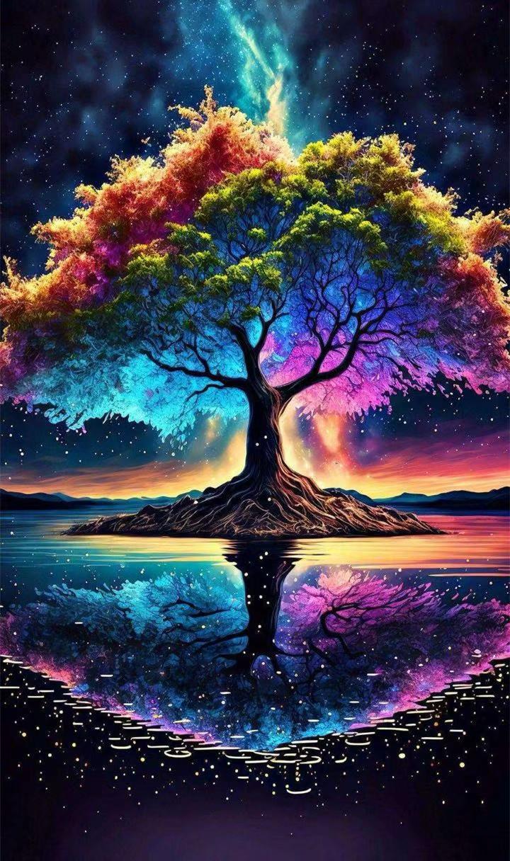 Vibrant Wisdom Tree Gem Painting Kit