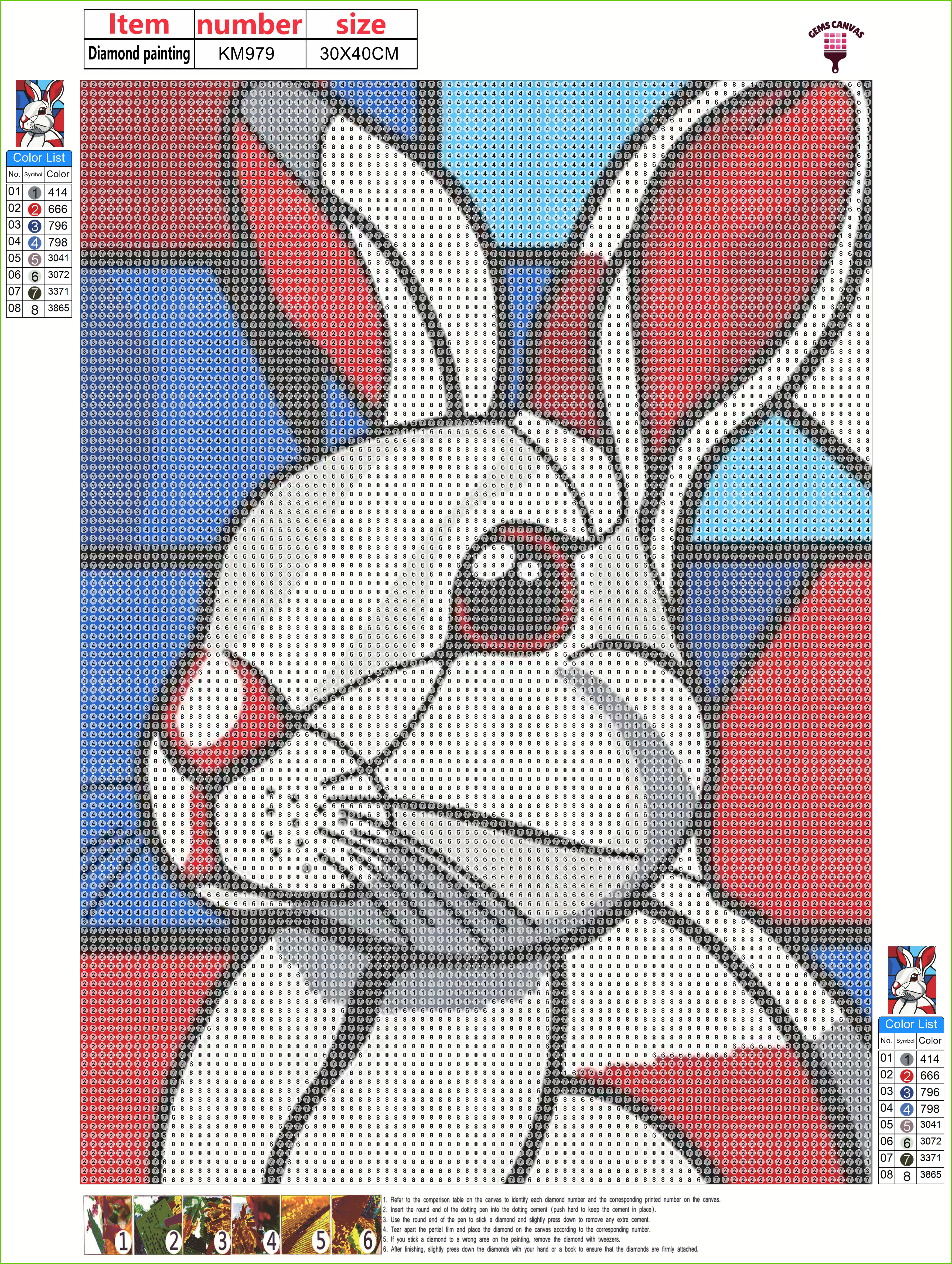 Stained Bunny Gem Painting Kit