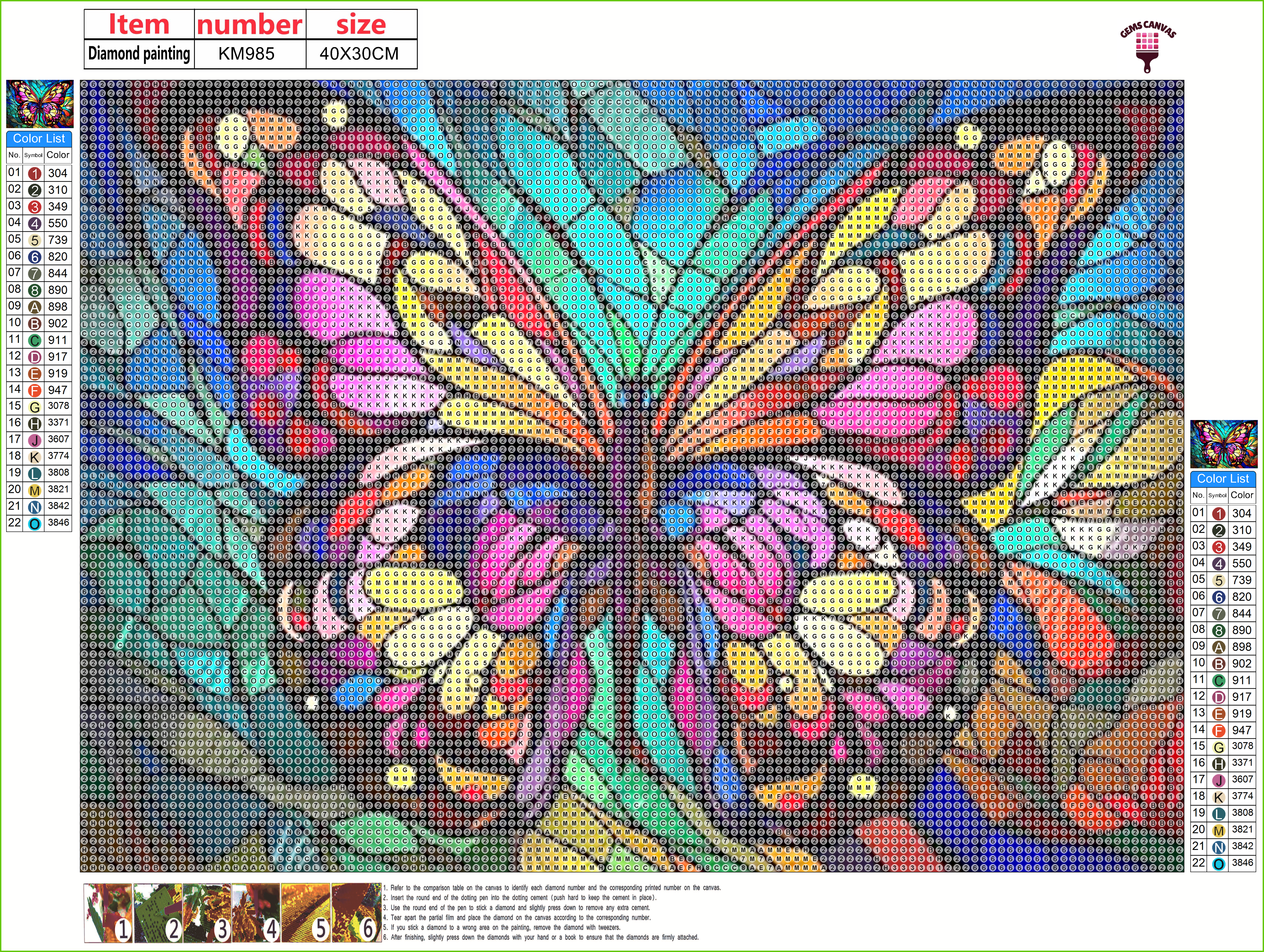Butterfly Glass Art Gem Painting Kit