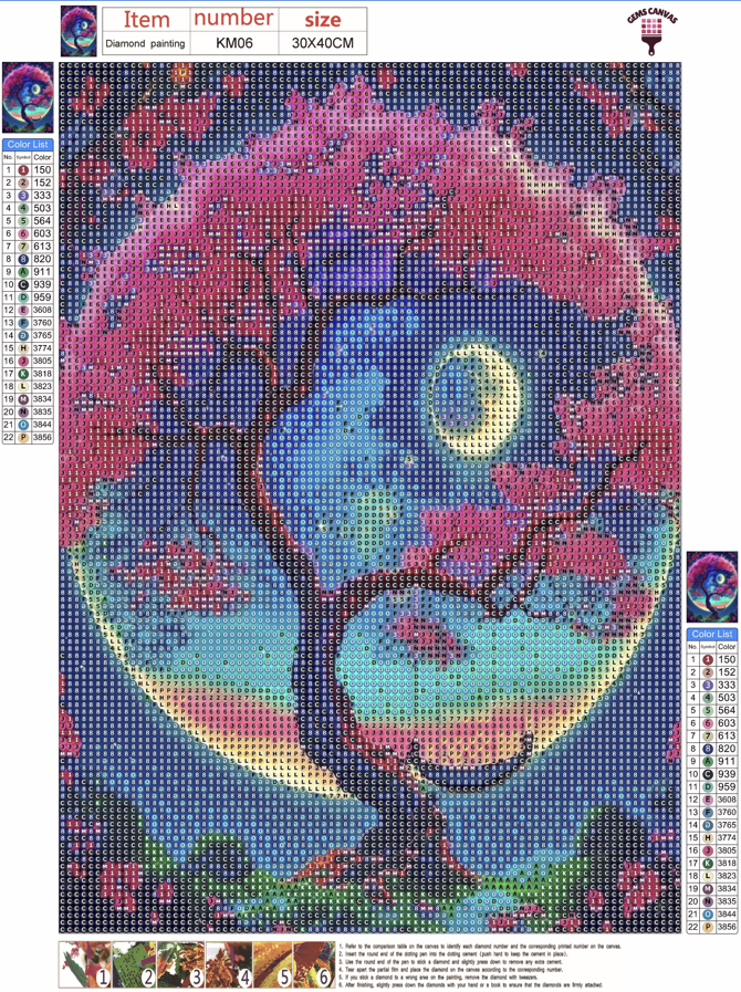 Midnight Blossom Gem Painting Kit