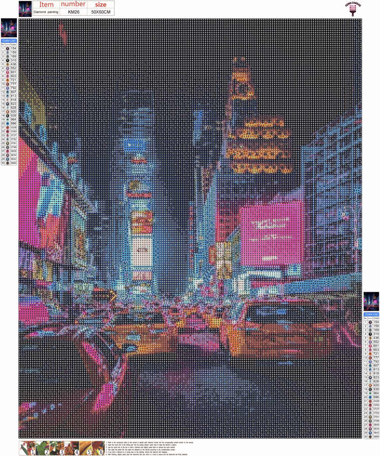 NY Times Square Gem Painting Kit