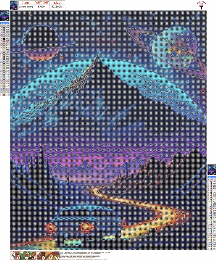Rides to Cosmos Gem Painting Kit