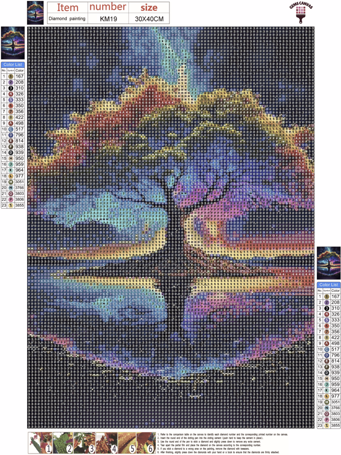 Vibrant Wisdom Tree Gem Painting Kit